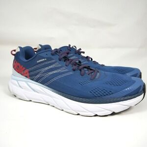 Hoka One One Clifton 6 Running Shoes Mens 14 Blue Low Top Sneakers 1102872 EBPA